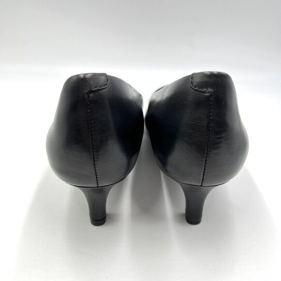 8N 8 NARROW WIDTH Rockport Total Motion Kalila Black Leather Pumps Heels Shoes - Picture 7 of 15